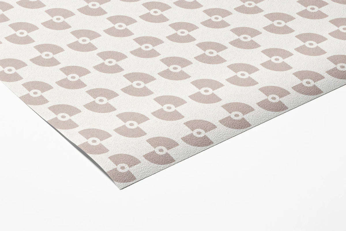 Minimalist Record Motif Mural Wallpaper — Mid-Century Neutral Mural Wallpaper - room preview 03