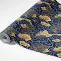 Oriental Cloud Mural Wallpaper in Navy and Gold Mural Wallpaper - room preview 03