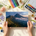 Volcanic Peak Mountain Mural Wallpaper — Cinematic Sunrise Scene Mural Wallpaper - room preview 03