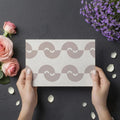 Minimalist Semicircle Wave Mural Wallpaper — Taupe and Off-White Mural Wallpaper - room preview 03