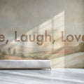 Sunrise Landscape Typography Mural Wallpaper — Earthy Text Mural Mural Wallpaper - room preview 03