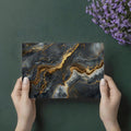 Obsidian and Gold Marble Mural Wallpaper — Contemporary Luxury Mural Wallpaper - room preview 03