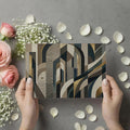 Art Deco Geometric Mural Wallpaper — Architectural Gold and Charcoal Mural Wallpaper - room preview 03