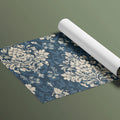 Navy Blue Damask Mural Wallpaper — Ornate Victorian Wall Decor Mural Wallpaper - room preview 03