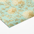 Vintage Chrysanthemum Floral Mural Wallpaper in Mint Green Mural Wallpaper - room preview 03