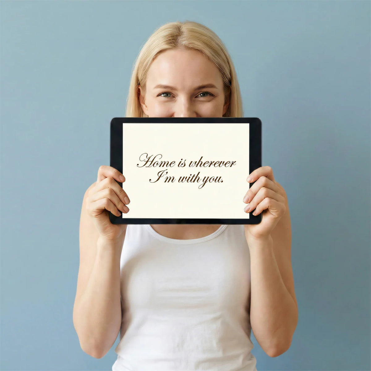 Home is Wherever I'm With You Mural Wallpaper — Minimalist Script Mural Wallpaper - room preview 03