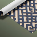 Navy Lattice Geometric Mural Wallpaper — Moroccan Inspired Decor Mural Wallpaper - room preview 03