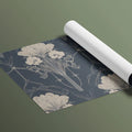 Art Nouveau Lily Mural Wallpaper — Vintage Navy and Cream Floral Mural Wallpaper - room preview 03