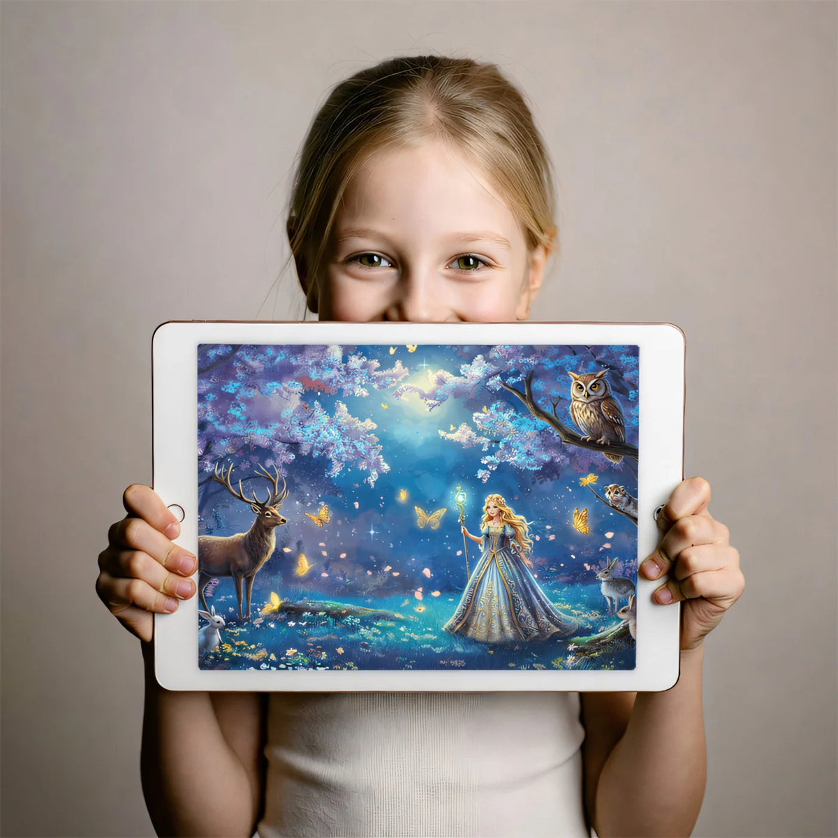 Enchanted Woodland Princess Mural Wallpaper — Whimsical Fantasy Scene Mural Wallpaper - room preview 03