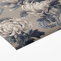 Vintage Chrysanthemum Vine Mural Wallpaper in Muted Gray and Taupe Mural Wallpaper - room preview 03