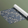 Vintage Botanical Leaf Mural Wallpaper — Moody Navy and Cream Mural Wallpaper - room preview 03