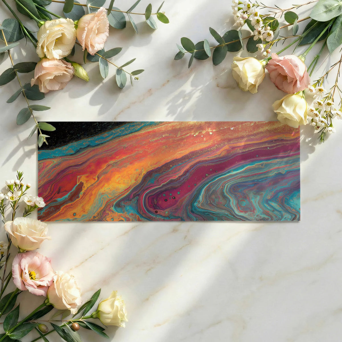 Fluid Art Acrylic Pour Mural Wallpaper — Vibrant Abstract Design Mural Wallpaper - room preview 03