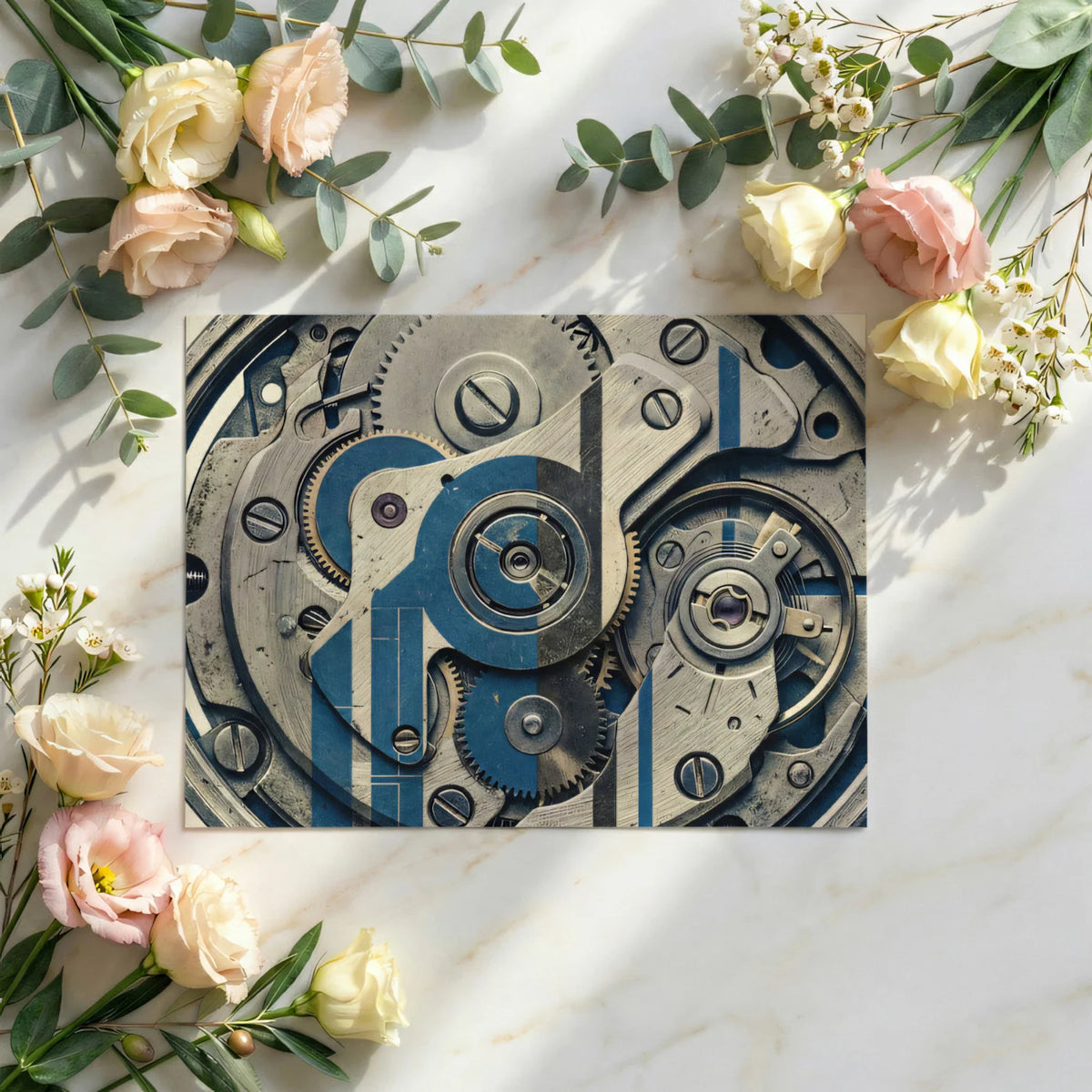 Mechanical Watch Movement Mural Wallpaper — Modern Industrial Art Mural Wallpaper - room preview 03