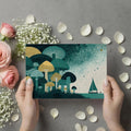 Mushroom Forest and Sailboat Mural Wallpaper — Whimsical Decor Mural Wallpaper - room preview 03