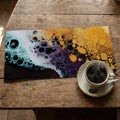 Fluid Teal and Gold Cell Mural Wallpaper — Modern Abstract Design Mural Wallpaper - room preview 03
