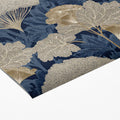 Stylized Fern and Botanical Mural Wallpaper — Midnight Blue & Gold Mural Wallpaper - room preview 03