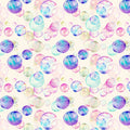 Floating Bubbles Mural Wallpaper — Soft Pastel Art Mural Wallpaper - room preview 03