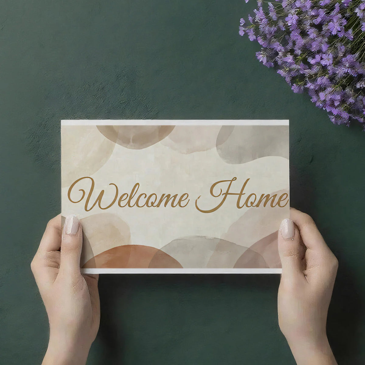 Abstract Watercolor Shapes Mural Wallpaper in Earthy Tones Mural Wallpaper - room preview 03