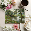 Riverside Stone Bridge Mural Wallpaper — Impressionist Oil Painting Mural Wallpaper - room preview 03