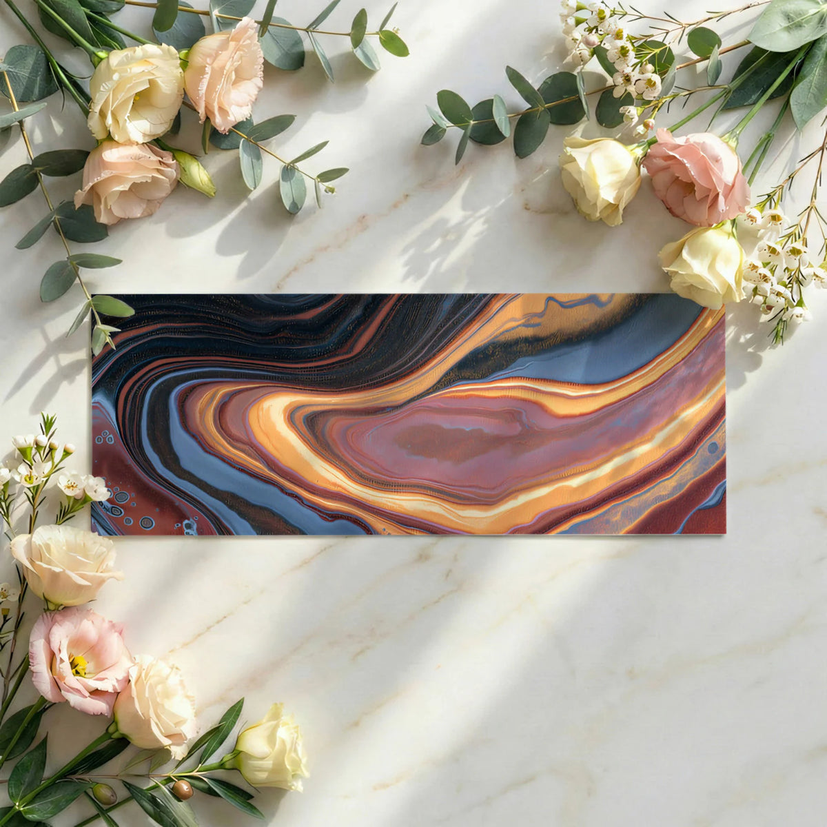 Abstract Agate Fluid Mural Wallpaper — Organic Earth Tones Mural Wallpaper - room preview 03