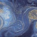 Cosmic Fluid Mural Wallpaper in Navy and Gold Lacing Mural Wallpaper - room preview 03