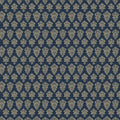 Traditional Fleur-de-lis Crest Mural Wallpaper in Navy and Gold Mural Wallpaper - room preview 03