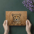 Cheetah in Golden Savanna Mural Wallpaper — Impasto Oil Painting Mural Wallpaper - room preview 03