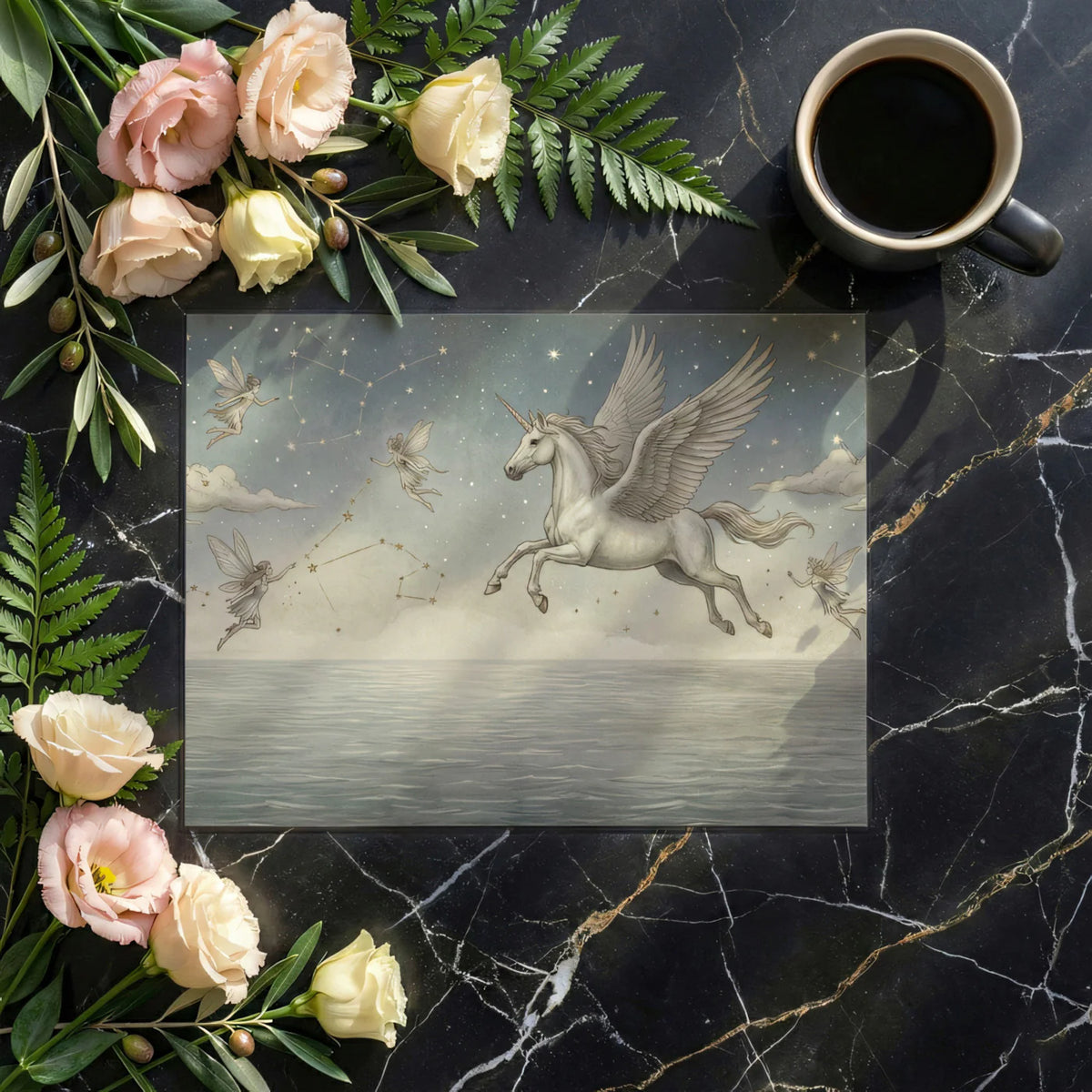 Winged Pegasus and Fairy Constellation Mural Wallpaper - room preview 03