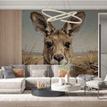 Outback Kangaroo Oil Painting Mural Wallpaper - room preview 03