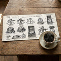 Vintage Navigation Instruments Mural Wallpaper — Academic Study Mural Wallpaper - room preview 03