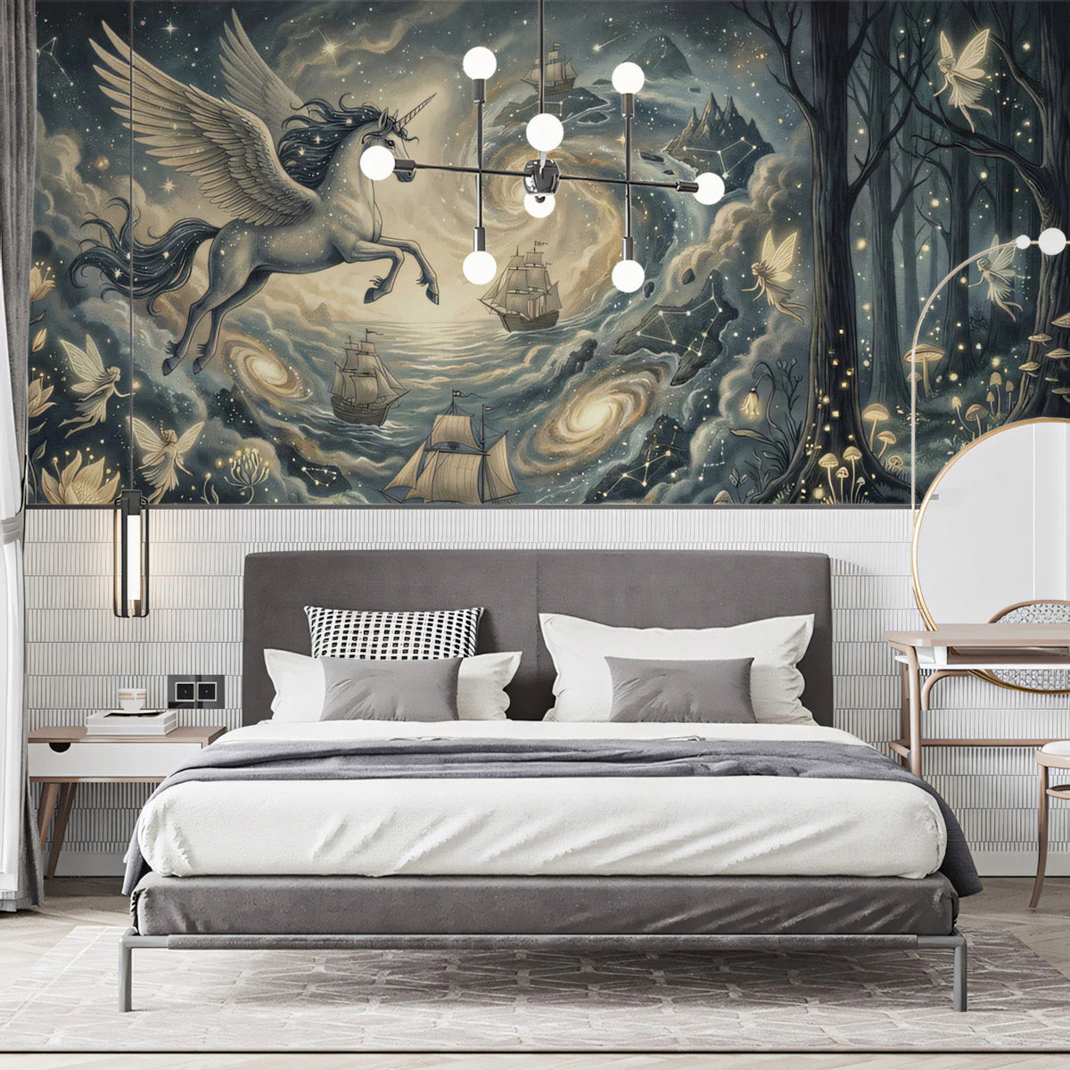 Celestial Pegasus and Fairy Forest Mural Wallpaper - room preview 03