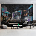 Cosmic Gateway Mural Wallpaper — Futuristic Architectural Design Mural Wallpaper - room preview 03