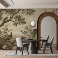 Chinoiserie Garden Mural Wallpaper — Vintage Botanical Scene Mural Wallpaper - room preview 03