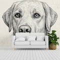 Labrador Portrait Mural Wallpaper — Hand-Drawn Sketch Mural Wallpaper - room preview 03