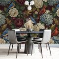 Vintage Botanical Garden Mural Wallpaper — Classic Floral Pattern Mural Wallpaper - room preview 03
