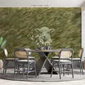 Lamb in Olive Grass Mural Wallpaper — Impasto Oil Painting Style Mural Wallpaper - room preview 03