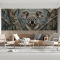 Koala in Eucalyptus Mural Wallpaper — Impasto Oil Style Mural Wallpaper - room preview 03