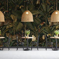 Jungle Expedition Mural Wallpaper —Moody Tropical Botanical Mural Wallpaper - room preview 03