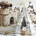 Cat Siege Castle Mural Wallpaper — Whimsical Illustration Mural Wallpaper - room preview 03