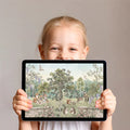 Enchanted Woodland Picnic Mural Wallpaper — Storybook Illustration Mural Wallpaper - room preview 03