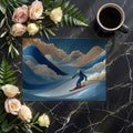 Slalom Skiing Papercraft Mural Wallpaper — Alpine Landscape Design Mural Wallpaper - room preview 03