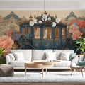 Royal Carriage Floral Mural Wallpaper — Whimsical Heritage Style Mural Wallpaper - room preview 03