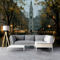 Old World European City Street Mural Wallpaper - room preview 03
