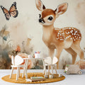Fawn and Rose Garden Mural Wallpaper — Whimsical Nature Scene Mural Wallpaper - room preview 03