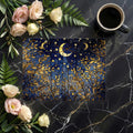 Stained Glass Night Forest Mural Wallpaper — Cosmic Botanical Mural Wallpaper - room preview 03