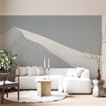 Minimalist White Sand Dune Mural Wallpaper — Calm Neutral Design Mural Wallpaper - room preview 03