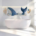 Bathing Whale Mural Wallpaper — Whimsical Aquatic Design Mural Wallpaper - room preview 03