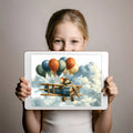 Flying Elephant Aviator Mural Wallpaper — Whimsical Sky Adventure Mural Wallpaper - room preview 03