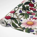 Botanical Meadow Mural Wallpaper in Soft Pink and Forest Green Mural Wallpaper - room preview 03