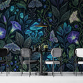 Bioluminescent Forest Mural Wallpaper — Botanical Whimsy Mural Wallpaper - room preview 03